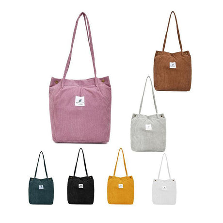 Stylish and durable corduroy tote bag for versatile everyday use