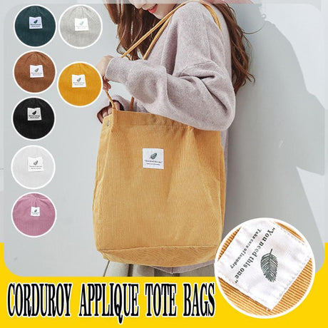 Stylish and durable corduroy tote bag for versatile everyday use