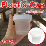 50 Pcs Plastic Cup Packaging Boxes with Lids Ice Cream Pudding Yogurt