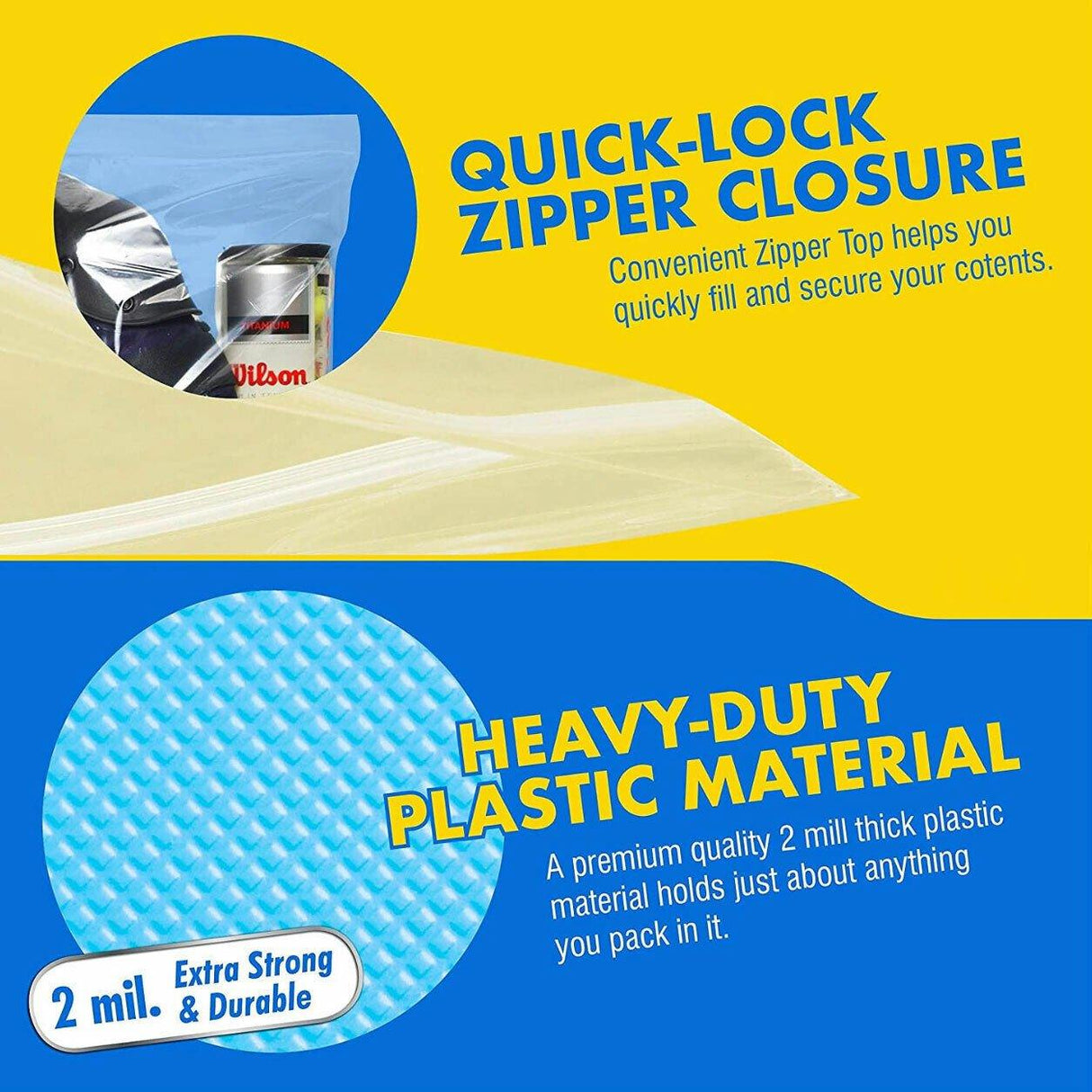 Durable plastic zip lock bags for versatile storage