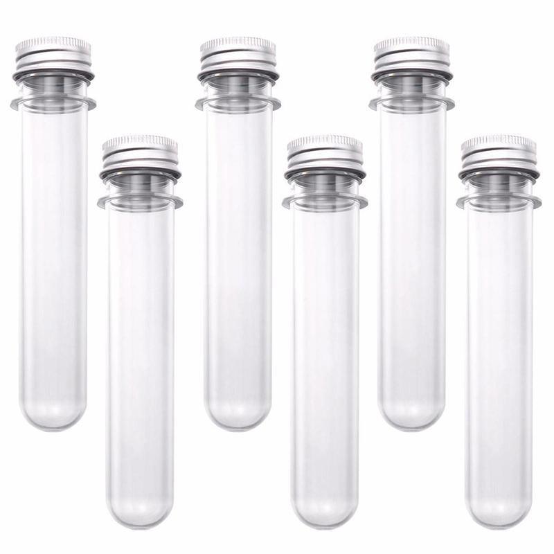 Test Tubes with Metal Caps 50PCS 2.8*14cm 45ml PET - Discount Packaging Warehouse