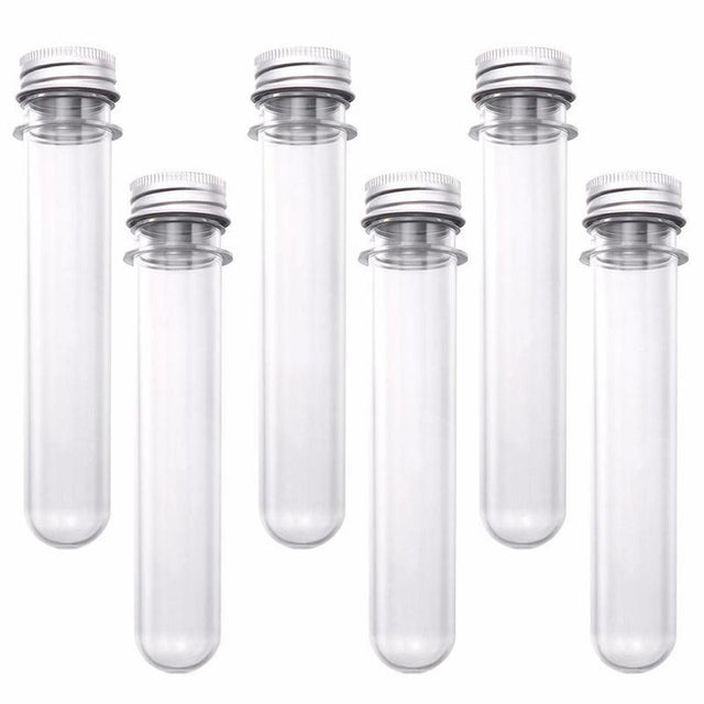 Test Tubes with Metal Caps 50PCS 2.8*14cm 45ml PET - Discount Packaging Warehouse