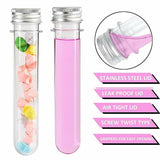 Test Tubes with Metal Caps 50PCS 2.8*14cm 45ml PET - Discount Packaging Warehouse