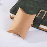 Elegant Kraft Paper Pillow Gift Boxes with Hemp Ropes