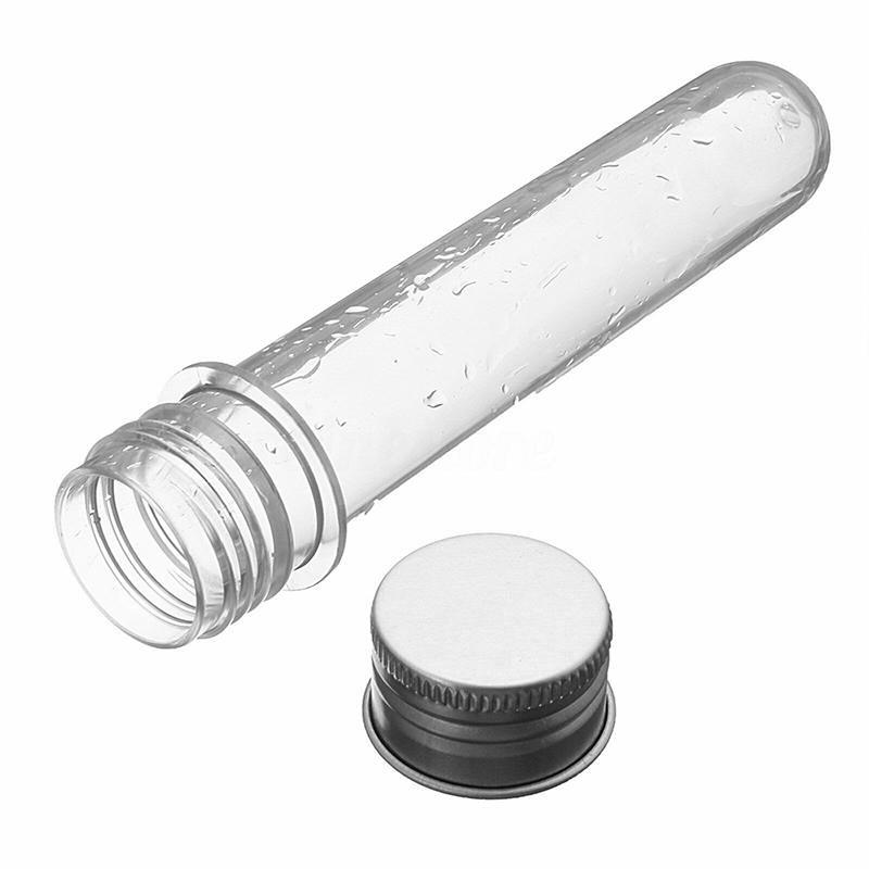 Test Tubes with Metal Caps 50PCS 2.8*14cm 45ml PET - Discount Packaging Warehouse
